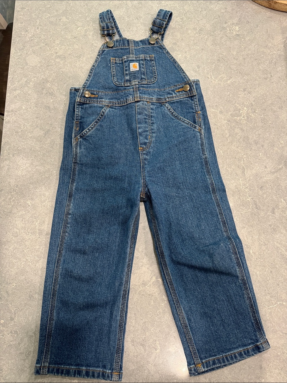 Carhartt Kids Blue Denim Relaxed Overalls